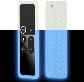 img 4 attached to 📺 Silicone Case for Apple TV 4K 4th 5th Gen Remote: Full Access, Anti-Slip, Shockproof (Honeycomb Series) – Blue Glow