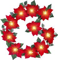 christmas garland artificial poinsettia decorations logo