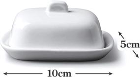 img 1 attached to 🧈 Ceramic CKS Butter Dish - Compact and Stylish 10x8x4cm Serveware