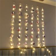 🌟 zsjwl 3.3×5ft short curtain lights with 8 hooks for small windows, 96 led warm white photo clips fairy string light with 52 clear clips, remote control 8 modes usb plug for bedroom, party, wall décor логотип