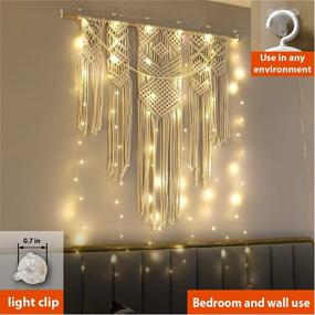 img 2 attached to 🌟 ZSJWL 3.3×5ft Short Curtain Lights with 8 Hooks for Small Windows, 96 LED Warm White Photo Clips Fairy String Light with 52 Clear Clips, Remote Control 8 Modes USB Plug for Bedroom, Party, Wall Décor