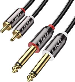 img 4 attached to 🔌 J&D Dual 1/4 inch TS to Dual RCA Stereo Audio Cable - Gold Plated, Heavy Duty 2X 6.35mm Male to 2 RCA Male Adapter - 3 Feet