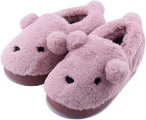 img 4 attached to 🧦 SENFI Winter Indoor Slipper KTS02 Darkpink 16 17 Boys' Shoes