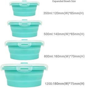 img 2 attached to 🥣 Silicone Collapsible Food Storage Containers, Set of 4 Round Prep/Storage Bowls with Lids - Microwave and Freezer Safe (Blue)