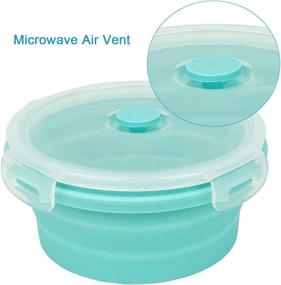 img 1 attached to 🥣 Silicone Collapsible Food Storage Containers, Set of 4 Round Prep/Storage Bowls with Lids - Microwave and Freezer Safe (Blue)