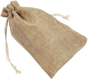 img 3 attached to 🛍️ Jute Wedding Favor Drawstring Bags for Jewelry, Gifts - Pack of 24 (4.5x7 Inches)