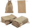 🛍️ jute wedding favor drawstring bags for jewelry, gifts - pack of 24 (4.5x7 inches) logo
