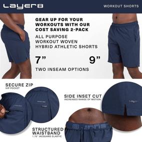 img 3 attached to 🩳 Layer 8 Men’s Shorts: Versatile Hybrid All-Purpose with 7 & 9 Inch Inseam