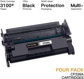 img 3 attached to 🖨️ E-Z Ink (TM) Compatible Toner Cartridge Replacement 4-Pack for HP 26A CF226A 26X CF226X - Black Toner for M402dn M402dw M426fdw M426fdn Printer