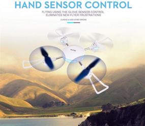 img 2 attached to 🧤 F-7 Orbis Hand Sensor Glove – Control Series Long Range Heavy Lift Quadcopter for Kids and Beginners with Auto Altitude Hold Mode, 360 Degree Flips, 2.4GHz 6 Axis Gyro – Bump Drone