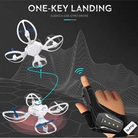 img 1 attached to 🧤 F-7 Orbis Hand Sensor Glove – Control Series Long Range Heavy Lift Quadcopter for Kids and Beginners with Auto Altitude Hold Mode, 360 Degree Flips, 2.4GHz 6 Axis Gyro – Bump Drone