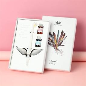 img 1 attached to MKLPO Glass Dip Pen Set: The Perfect Calligraphy Pens for Beginners, 🖋️ Writing, Signatures, and Decoration, Includes Swan Pen and Greeting Card - Ideal Gift!