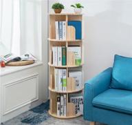 rotating bookshelf standing multi functional organizer logo