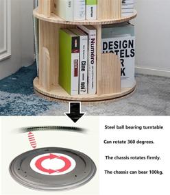 img 1 attached to Rotating Bookshelf Standing Multi Functional Organizer