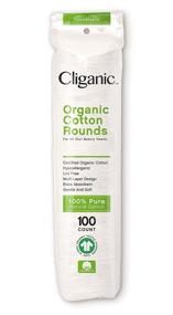 img 1 attached to Cliganic Organic Cotton Rounds - 300 Count Makeup Remover Pads | Hypoallergenic, Lint-Free, 100% Pure Cotton