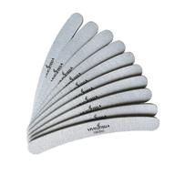 🔧 10-pack emery boards for nails - washable, double-sided, 180/240 grit, curved gray fingernail files logo