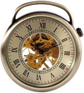 antique skeleton numeral mechanical pocket watch logo