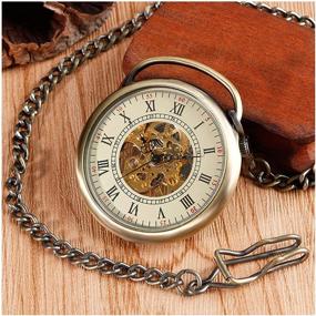 img 1 attached to Antique Skeleton Numeral Mechanical Pocket Watch