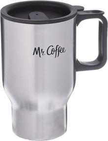 img 2 attached to ☕ Gibson Mr Coffee Expressway: 13.5 oz Stainless Steel Travel Mug with Black Lid & Handle - Silver Finish for On-the-Go Drinkers!