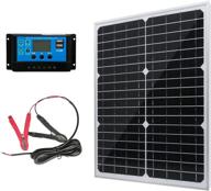 high-efficiency 20w 12v solar panel battery charger kit | 20 watt 12 volt monocrystalline pv 🔋 module for car, rv, marine, boat, caravan off-grid system | includes 10a charge controller + extension cable logo