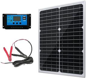 img 4 attached to High-Efficiency 20W 12V Solar Panel Battery Charger Kit | 20 Watt 12 Volt Monocrystalline PV 🔋 Module for Car, RV, Marine, Boat, Caravan Off-Grid System | Includes 10A Charge Controller + Extension Cable