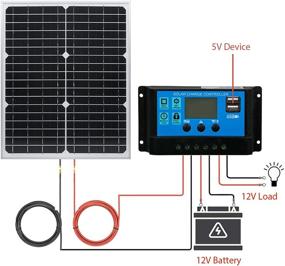 img 2 attached to High-Efficiency 20W 12V Solar Panel Battery Charger Kit | 20 Watt 12 Volt Monocrystalline PV 🔋 Module for Car, RV, Marine, Boat, Caravan Off-Grid System | Includes 10A Charge Controller + Extension Cable