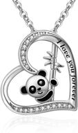 cute animal panda heart necklaces logo