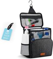 🛁 updated version hiverst hanging toiletry bag and shower caddy tote bag | full size bottle compatible | bath organizer for college dorms, gym, camp | women men | includes funny luggage tag logo