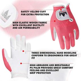 img 3 attached to Craftsman Golf Breathable Microfiber Synthetic Junior Golf Glove for Kids - High-Quality 1 Pair Glove for Young Golfers