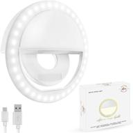 36 led selfie light ring for iphone - clip on ring light for laptop with rechargeable usb port, ideal for iphone & android, video conferencing, travel, photography, vlogging, makeup logo