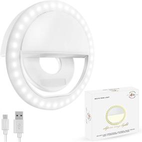 img 4 attached to 36 LED Selfie Light Ring for iPhone - Clip on Ring Light for Laptop with Rechargeable USB Port, Ideal for iPhone & Android, Video Conferencing, Travel, Photography, Vlogging, Makeup