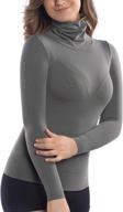 +md women's thermal underwear top: compression long sleeve shirt turtleneck undershirt basic shapewear for ultimate comfort and warmth logo