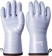 🧤 lanon heat resistant silicone gloves with fingers, food contact grade, waterproof, purple, size 8 logo