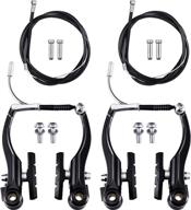 🚲 riakrum 2 sets v-type bike brakes: includes 2 pairs of brakes, 2 braking cables, and 4 cable end caps for mountain bikes logo