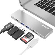 wavlink usb c hub for macbook pro 2016/2017: pass-through charging pd adapter with 4k hdmi, sd/micro sd card reader, and usb 3.0 - space grey logo