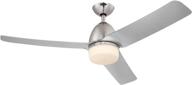 💨 modern and efficient westinghouse delancey 52-inch brushed chrome ceiling fan with opal frosted glass light kit - remote control and dc motor included логотип