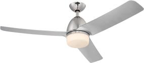 img 4 attached to 💨 Modern and Efficient Westinghouse Delancey 52-Inch Brushed Chrome Ceiling Fan with Opal Frosted Glass Light Kit - Remote Control and DC Motor Included