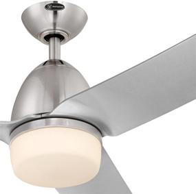 img 2 attached to 💨 Modern and Efficient Westinghouse Delancey 52-Inch Brushed Chrome Ceiling Fan with Opal Frosted Glass Light Kit - Remote Control and DC Motor Included