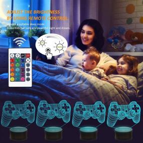 img 2 attached to FULLOSUN Pixel Game Over Illusion Lamp, Gamepad 3D Night Light (3 Patterns) with Remote Control: 16 Color Changing Gaming Room Headset Decor - Best Gamer Gift