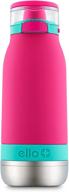 🌺 emma vacuum insulated stainless steel kids water bottle with straw - 14oz, tropical pink логотип