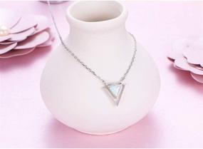 img 1 attached to Opal Heart Necklace for Women and Girls - 925 Sterling Silver Jewelry Pendant with 💖 Love Message - Perfect Valentine's Day Gift for Your Beloved - Forever Love Mother's Day Jewelry