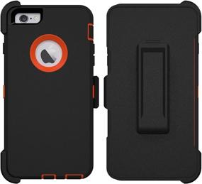 img 4 attached to 📱 ToughBox Armor Series iPhone 6 Plus & 6S Plus Case | Shock Proof | Screen Protector | Holster & Belt Clip | Black & Orange
