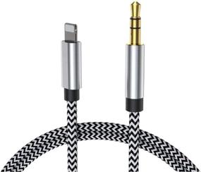 img 4 attached to [Apple MFi Certified] Lightning to 3.5mm Car AUX Stereo Audio Cable - High-Quality iPhone to 3.5mm Nylon AUX Adapter for iPhone 11/XS/XR/X/8/7/6/5, iPad, iPod - Connect to Speaker/Home Stereo/Headphone (3.3FT/1M)