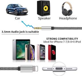 img 1 attached to [Apple MFi Certified] Lightning to 3.5mm Car AUX Stereo Audio Cable - High-Quality iPhone to 3.5mm Nylon AUX Adapter for iPhone 11/XS/XR/X/8/7/6/5, iPad, iPod - Connect to Speaker/Home Stereo/Headphone (3.3FT/1M)