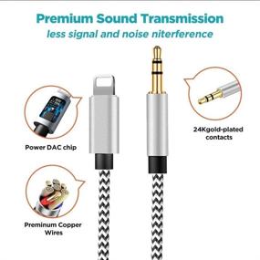 img 3 attached to [Apple MFi Certified] Lightning to 3.5mm Car AUX Stereo Audio Cable - High-Quality iPhone to 3.5mm Nylon AUX Adapter for iPhone 11/XS/XR/X/8/7/6/5, iPad, iPod - Connect to Speaker/Home Stereo/Headphone (3.3FT/1M)