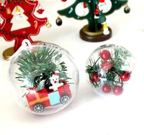 img 1 attached to 🎄 Pack of 10 UNIQLED Clear Plastic Fillable Christmas DIY Craft Ball Ornaments (70mm)