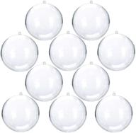 🎄 pack of 10 uniqled clear plastic fillable christmas diy craft ball ornaments (70mm) логотип