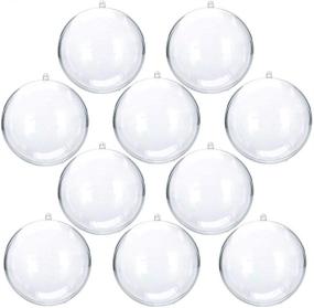 img 4 attached to 🎄 Pack of 10 UNIQLED Clear Plastic Fillable Christmas DIY Craft Ball Ornaments (70mm)