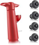 🍷 the ultimate vacu vin premium wine saver sealer: preserves wine freshness for up to 10 days (red color, includes 4 stoppers) logo