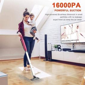 img 1 attached to Powerful Cordless Stick Vacuum Cleaner - 16 Kpa Suction, Lightweight & 3-in-1 with Flashlight, Comfort Handle - Ideal for Home, Hard Floors, Cars, and Pet Hair